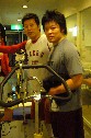 練習後、不意打ち。#55横田選手と#49川村選手